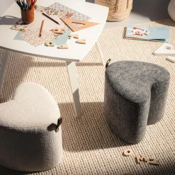 Puf mały serce szary ILLON