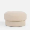 Puf okrągły boucle kremowy IQOMO
