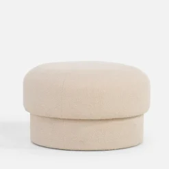 Puf okrągły boucle kremowy IQOMO