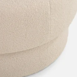 Puf okrągły boucle kremowy IQOMO