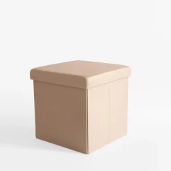 Puf składany beżowy 38x37.5 cm