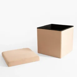 Puf składany beżowy 38x37.5 cm