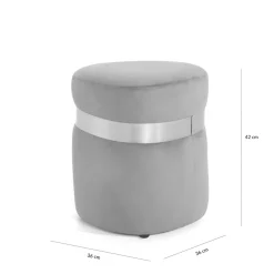 Puf ze złotą obręczą czarny TONDOSIL