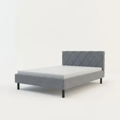 Rama łóżka szara BASIC ALBERTO 140x200 cm
