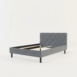 Rama łóżka szara BASIC ALBERTO 140x200 cm