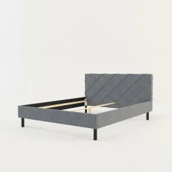 Rama łóżka szara BASIC ALBERTO 160x200 cm