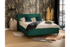 Rama łóżka tapicerowanego zielonego MAGGIE 160x200 cm