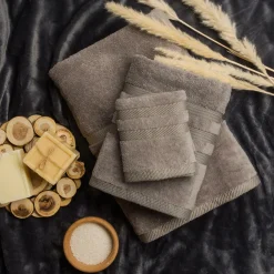 Ręcznik bawełniany ciemnoszary CAROLINE 70x140 cm