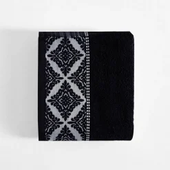 Ręcznik bawełniany czarno-biały AGADIR 50x90 cm