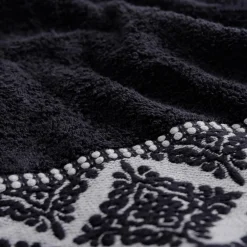 Ręcznik bawełniany czarno-biały AGADIR 50x90 cm