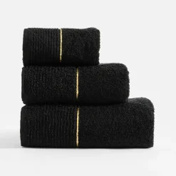Ręcznik bawełniany czarny GOLD NEW 70x140 cm