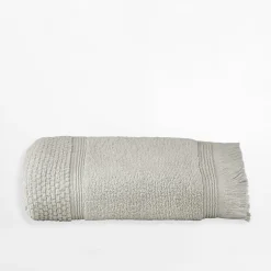 Ręcznik bawełniany z frędzlami srebrny SANTORINI 70x140 cm