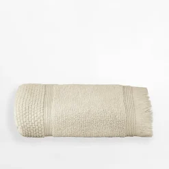 Ręcznik bawełniany z frędzlami beż SANTORINI 70x140 cm