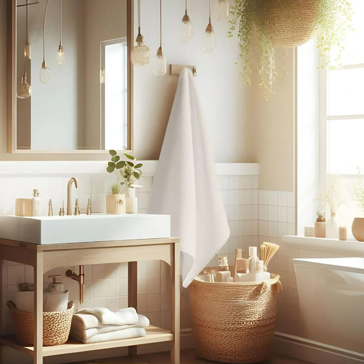 Ręcznik hotelowy do prania w temperaturze 95°C, biały 50x100 cm