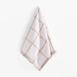 Ręcznik kuchenny egipski biało-beżowy KRATKA 50x70 cm