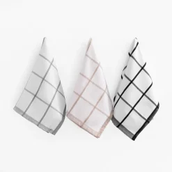 Ręcznik kuchenny egipski biało-beżowy KRATKA 50x70 cm