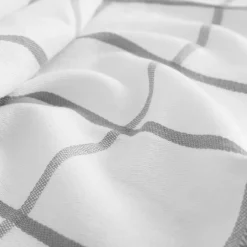 Ręcznik kuchenny egipski biało-szary KRATKA 50x70 cm