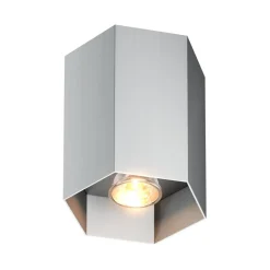 Reflektor natynkowy o geometrycznym kształcie kolor aluminium POLYGON CL 1L