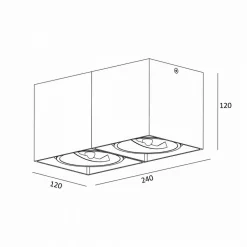 Reflektor natynkowy 2-punktowy czarny BOX SL 2