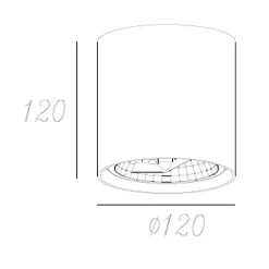 Reflektor natynkowy 1-punktowy czarny BOX CL 1