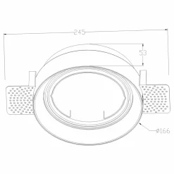 Reflektor podtynkowy czarny ONEON o średnicy 16,6 cm