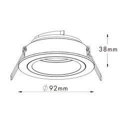 Reflektor podtynkowy oczko czarny CHUCK DL
