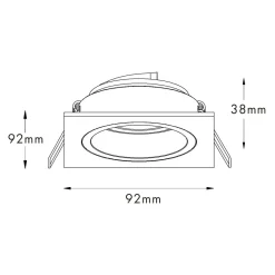 Reflektor 1-punktowy czarno-złoty CHUCK DL 1 SQUARE