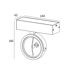 Reflektor 1-punktowy czarny natynkowy GO SL 1
