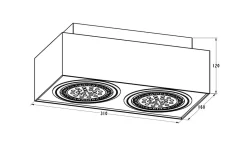 Reflektor 2-punktowy natynkowy czarny BOXY CL 2