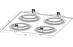 Reflektor 4-punktowy podtynkowy biały BOXY DL 4