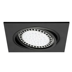 Reflektor z kryzą czarny 1-punktowy podtynkowy BOXY DL 1