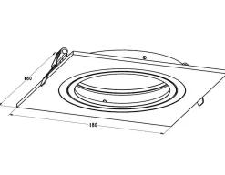 Reflektor z kryzą czarny 1-punktowy podtynkowy BOXY DL 1