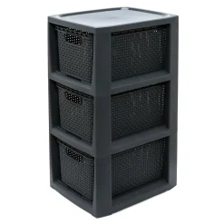 Regał komoda z 3 koszami antracyt