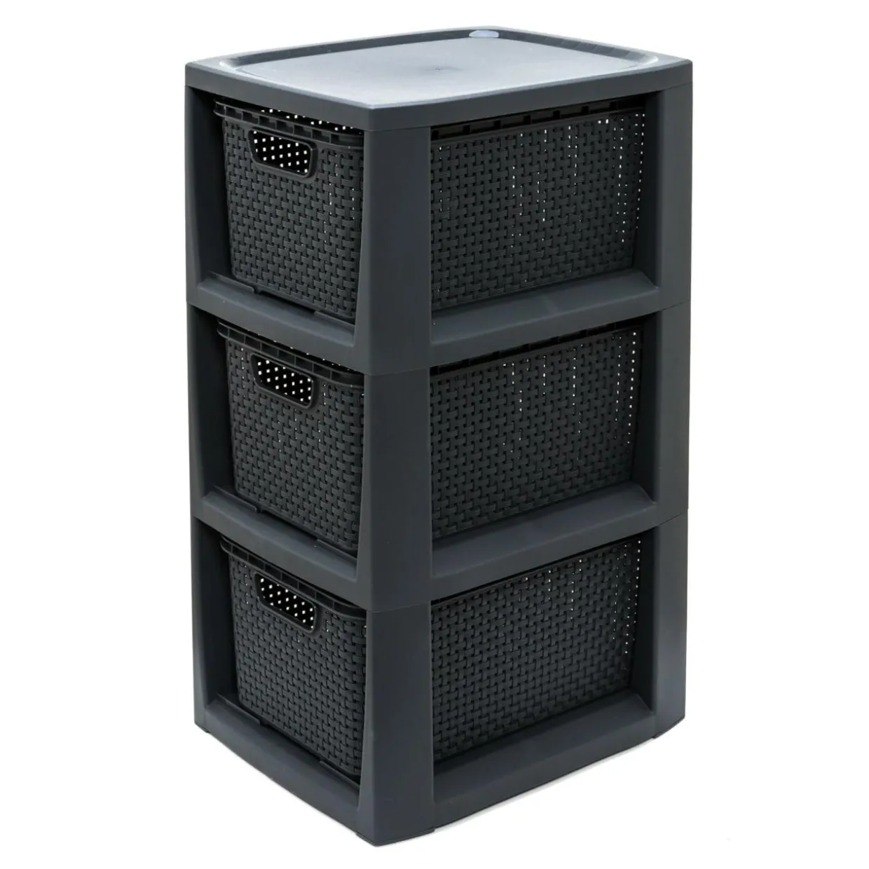 Regał komoda z 3 koszami antracyt