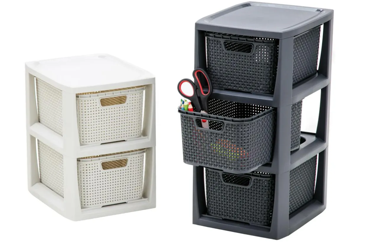 Regał komoda z 3 koszami antracyt