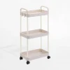 Regał 3-poziomowy na kółkach beżowy 35x22x69 cm