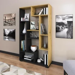 Regał UNIWERSUM dąb artisan/czarny