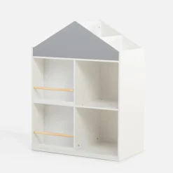 Regał w kształcie domku GUSISI biało-szary