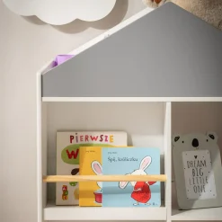 Regał w kształcie domku GUSISI biało-szary