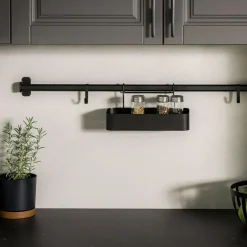 Reling do kuchni czarny OVAL RETRO 60 cm