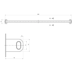 Reling do kuchni czarny OVAL RETRO 100 cm