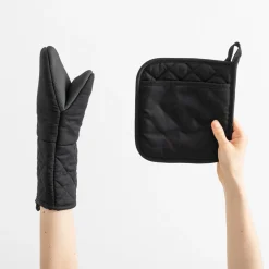 Rękawica kuchenna i podkładka pod garnek z neoprenem czarna