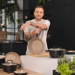 Rondel aluminiowy z pokrywką CARINA BLACK 1 l