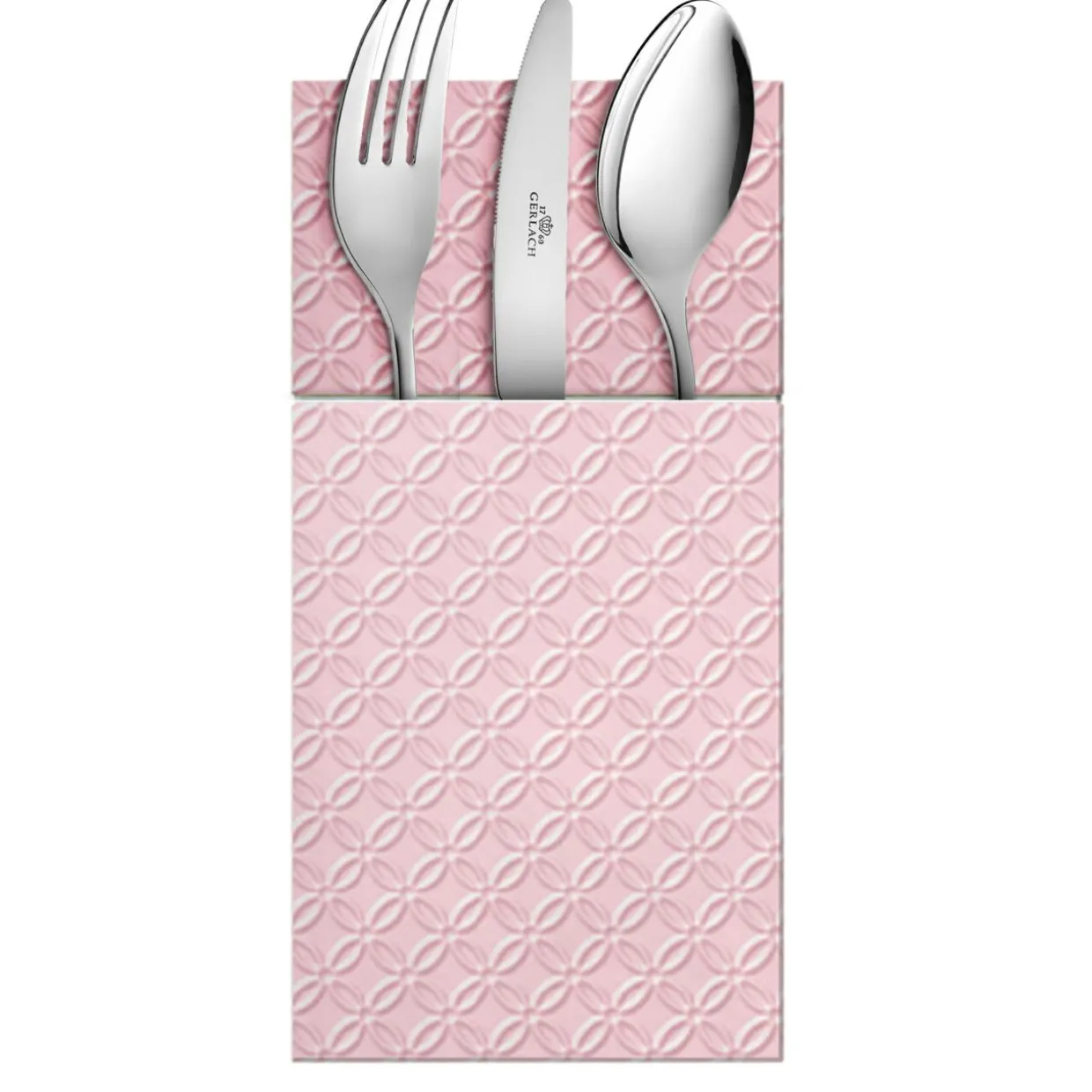 Serwetki z kieszonką na sztućce różowe POCKET INSPIRATION MODERN 16 szt.