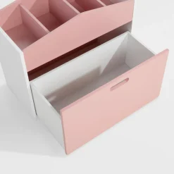 Skrzynia na zabawki FALIANO biało-różowa