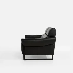 Sofa 2 osobowa skórzana czarna MILANO