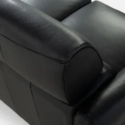 Sofa 2 osobowa skórzana czarna MILANO