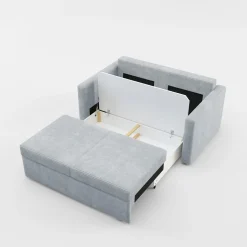 Sofa amerykanka sztruksowa szara SOFI