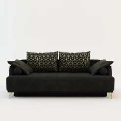Sofa na złotych nogach rozkładana LAUREN