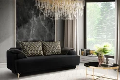 Sofa na złotych nogach rozkładana LAUREN